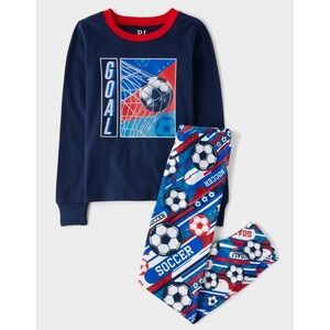 Childrens Place Boys Soccer Pajamas Size 16 NWT Glow In Dark Sleepwear set